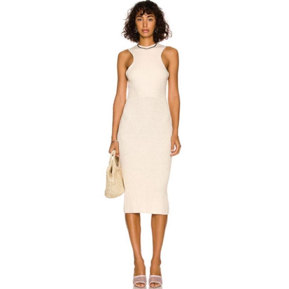 ALC Caleb Cross Back Ivory Knit Midi Dress NWT Size Small